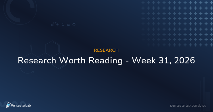 Research Worth Reading - Week 31, 2026