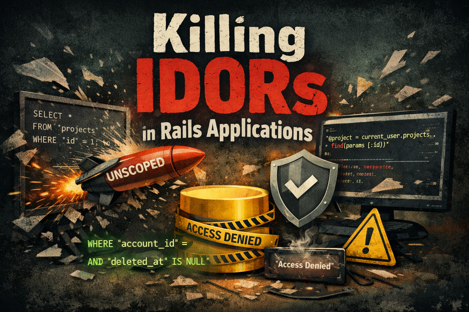 Illustration of IDOR prevention in Rails using scoped queries